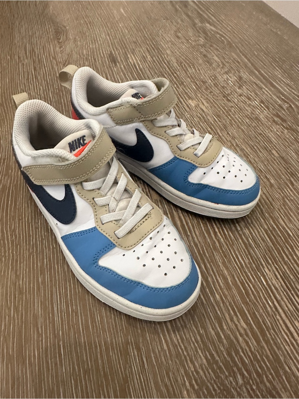 Nike Kids Low-Top Sneakers - White, Blue, Beige, Navy - size 13c